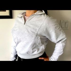 Half Zip Crop Sweater - Garage - Grey